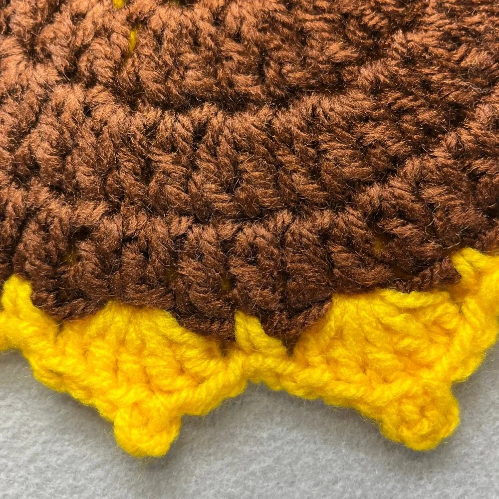 2 Handmade Crochet Sunflower Hot Pad Pot Holder Doilies Kitch Decor Cottagecore‎